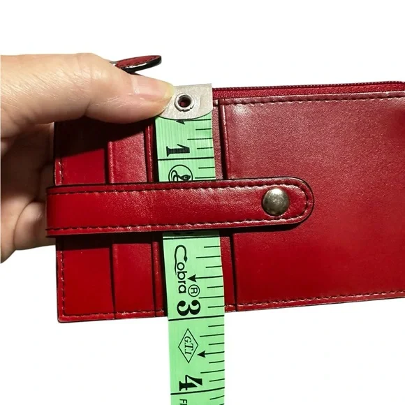 Lodis Audrey Slim RFID 5" Credit Card Case with Zipper Pocket in red. NWOT - Picture 8 of 8